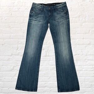 REROCK for Express Bootcut Jeans Size 6 Dark Blue Fade Boho Festival Y2K 90s NWT